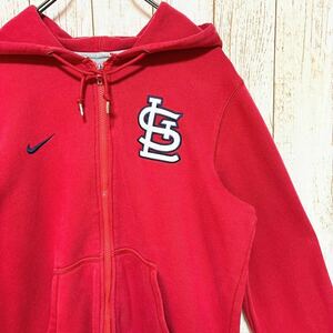 NIKE ナイキ MLB St.Louis Cardinals セントルイス・カージナルス フルジップ スウェット パーカー S メジャーリーグ USA古着 アメリカ古着