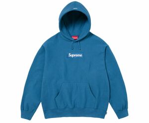 Supreme box logo hooded sweatshirt blue Large