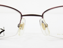 ∞ KANSAI YAMAMOTO カンサイヤマモト 眼鏡 メガネフレーム KY-3015 47□20-148 メタル チタン ハーフリム ナイロール ブラウン □H8_画像3