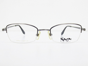 ∞ KANSAI YAMAMOTO カンサイヤマモト 眼鏡 メガネフレーム KY-3015 47□20-148 メタル チタン ナイロール グレー □H8