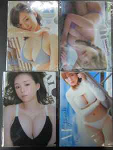 c000011 雑誌付録クリアファイル/篠崎愛②(AeLL.・160cmA型・87-60-88・Gカップ・おしの)/4枚セット 