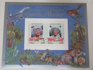 イギリス王室　85歳の誕生日；母エリザベス女王　ツバル　2種小型完　-1