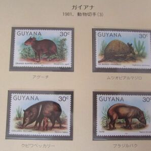 ⑬ 動物コレクション ガイアナ；動物切手 4種完（3） 1981の画像1