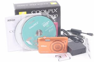 NIKON ニコン COOLPIX S3500 4.7-32.9mm F3.4-6.4 オレンジ デジタルカメラ コンパクトカメラ 43278-Y