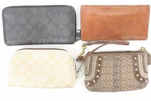 【23点】COACH コーチ シグネチャー 馬車ロゴ 小物 二つ折り 長財布 ウォレット ポーチ カード キーケース 等 まとめ 3243-HA_画像7