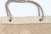 CHANEL シャネル チェーン ショルダー トート バッグ 鞄 かばん レザー ベージュ系 ブラウン系 3370-K_画像2