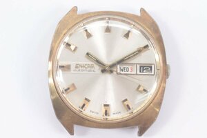 ENICAR エニカ 147-01-02 自動巻き デイデイト メンズ 腕時計 フェイスのみ ゴールドカラー 3430-N