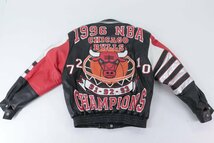 CHICAGOBULLS シカゴブルズ ジェフハミルトン NBA オール レザー スタジャン CHAMPION ブルゾン サイズL 3597-NA_画像2