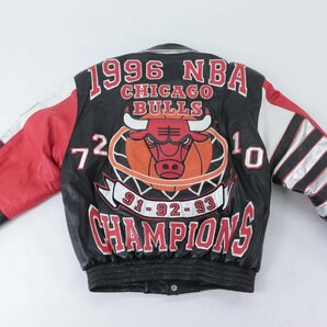 CHICAGOBULLS シカゴブルズ ジェフハミルトン NBA オール レザー スタジャン CHAMPION ブルゾン サイズL 3597-NAの画像2