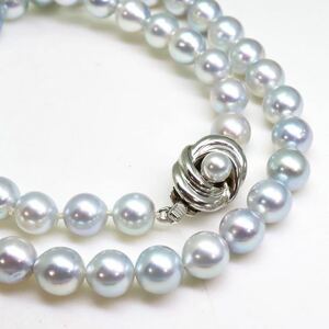 ＊TASAKI(田崎真珠)アコヤ本真珠ネックレス＊m 約36.5g 約43.0cm 7.5~8.0mm パール pearl jewelry necklace silver EC0/EE0