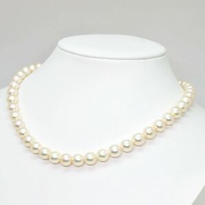 美品!!＊TASAKI(田崎真珠)アコヤ本真珠ネックレス・K14WGイヤリング＊m 45.5g 8.0~8.5mm 大珠 パール pearl jewelry necklace EA0/FA0の画像3