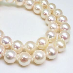 大珠!!＊アコヤ本真珠ネックレス＊m 約49.8g 約41.5cm 約9.0~9.5mm あこや pearl necklace accessory jewelry silver DH0/EA7