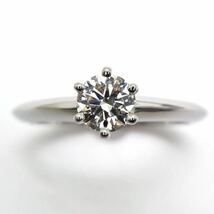 鑑別書付き!!＊TIFFANY&Co.(ティファニー)Pt950 天然ダイヤモンドリング＊m 約4.5g 約12.0号 約0.40ct diamond jewelry ring 指輪 EH0/ZZ_画像3