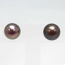 大珠!!＊Pt900南洋黒蝶真珠ピアス＊m 約6.4g 約12.5~13.0mm 黒真珠 Black Butterfly Pearl earring pierce jewelry DB5/D_画像2