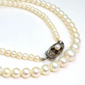 ＊MIKIMOTO(ミキモト)アコヤ本真珠ネックレス＊m 約15.3g 約43.5cm 3.5~7.5mm珠 pearl パール jewelry necklace silver EB2/EC1