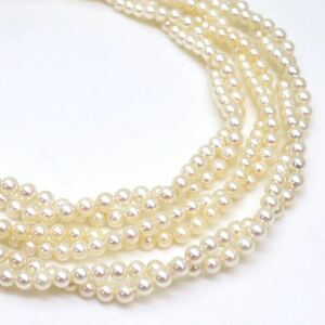 ＊アコヤ本真珠ベビーパール2連ロングネックレス＊m 約37.7g 約88.0cm 約3.5~4.0mm あこや baby pearl necklace jewelry silver DA0/EA5