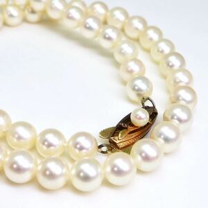 ＊MIKIMOTO(ミキモト)K14アコヤ本真珠ネックレス＊m 約25.1g 約38.0cm 6.5~7.0mm珠 pearl パール jewelry necklace EH8/ZZ