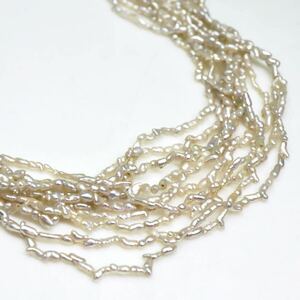 ＊K18WGアコヤ本真珠ケシパール10連ネックレス＊m 約13.7g 約40.0cm あこや 芥子 baby pearl necklace accessory jewelry DF6/DG6