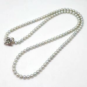 ＊アコヤ本真珠ロングネックレス＊m 約57.9g 約6.5mm あこや pearl long necklace accessory jewelry silver EA2/EB7の画像4