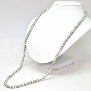 ＊アコヤ本真珠ロングネックレス＊m 約57.9g 約6.5mm あこや pearl long necklace accessory jewelry silver EA2/EB7の画像2