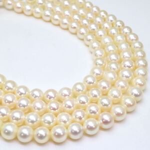 ＊アコヤ本真珠ロングネックレス＊m 約80.3g 約122.0cm約6.5mm あこや pearl long necklace accessory jewelry silver EA1/EA5