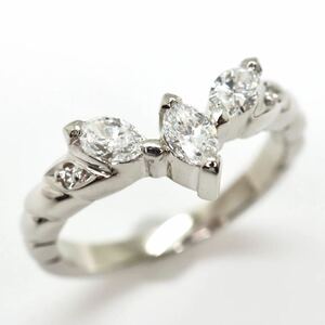 ＊TASAKI(田崎真珠)Pt900天然ダイヤモンドリング＊m 約4.3g 約9.0号 diamond ring 指輪 jewelryジュエリー EB8/EB8