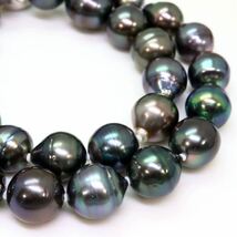 ＊南洋黒蝶真珠ネックレス＊m 約80.1g 約45.0cm 9.0~13.5mm 黒真珠 パール pearl jewelry necklace accessory silver EB0/EB0_画像4