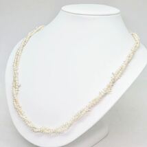 ＊アコヤ本真珠ベビーパール2連ロングネックレス＊m 21.6g 60.5cm 3.0~4.4mm バロック あこや baby pearl necklace jewelry silver EA7/EA8_画像3