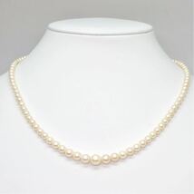 ＊MIKIMOTO(ミキモト)K14WGアコヤ本真珠ネックレス＊m 約15.2g 約45.5cm 4.0~7.5mm珠 pearl パール jewelry necklace EA3/EE0_画像2