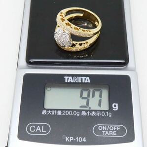 豪華!!美品!!＊Ponte Vecchio(ポンテヴェキオ)K18/K18WG 天然ダイヤモンドリング＊a 約9.7g 約12号 約0.68ct diamond ring 指輪 FA1/FA1の画像10