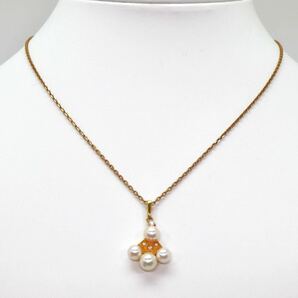 ＊MIKIMOTO(ミキモト)K18アコヤ本真珠/天然ダイヤモンドペンダント＊a 5.9g 40.5cm パール pearl diamond jewelry pendant EC6/ECの画像3