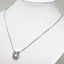 良品!!＊K18WG天然ダイヤモンドペンダント＊a 約5.6g 約46.5cm 約0.55ct brown diamond pendant jewelry silver EC8/EC9_画像4