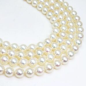 豪華!!美品!!ダイヤモンド付き!!＊MIKIMOTO(ミキモト)K14アコヤ本真珠2連ロングネックレス＊a 101.8g 79cm pearl jewelry necklace FA0/EA5の画像3