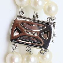 美品!!＊ジュエリーマキアコヤ本真珠3連ネックレス＊m 58.6g 6.0~6.5mm pearl necklace choker accessory jewelry silver EA0/EA5_画像6