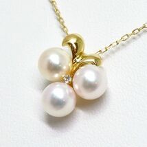 ＊MIKIMOTO(ミキモト)K18アコヤ本真珠/天然ダイヤモンドペンダント＊a 3.0g 38.0cm パール pearl diamond jewelry pendant EA5/EB0_画像2