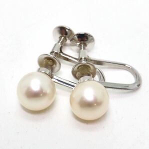 箱付き!!＊MIKIMOTO(ミキモト) K14WGアコヤ本真珠イヤリング＊a 約2.8g 約7.0mm パール pearl earring jewelry EA3/EA5の画像4