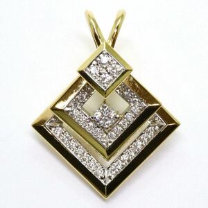 良品!!＊WALTHAM(ウォルサム) K18天然ダイヤモンドペンダントトップ＊m 約9.1g diamond necklace pendant jewelry 750 EH4/EI