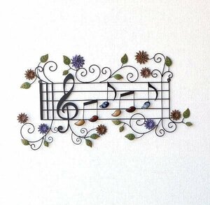  wall decoration iron ornament stylish musical score flower art panel iron. wall decoration music score - free shipping ( one part region excepting )itn8974