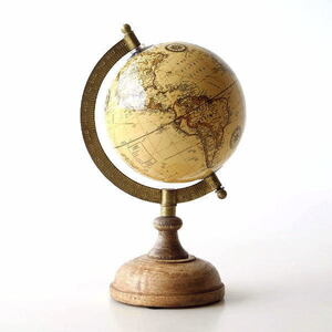  globe objet d'art antique stylish good-looking retro ornament wooden wood Vintage Schic interior retro globe A