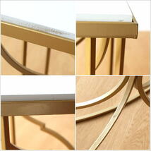 サイドテーブル おしゃれ 花台 電話台 アイアン アンティーク シンプル かわいい クラシック リビング ゴールドアイアンのサイドテーブル_画像6