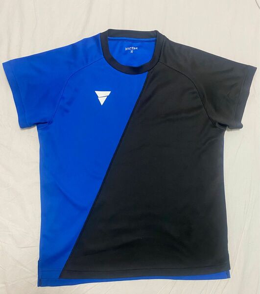 VICTAS ヴィクタス 卓球 プラクティスシャツ / Tシャツ ブルー x ネイビー ユニセックス Mサイズ