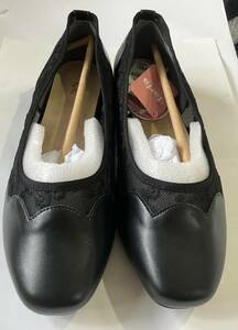 la farfa SHOES（ラ・ファーファ シューズ）1.5cmヒール チュールバレエ ブラック 8402未使用 送料無料