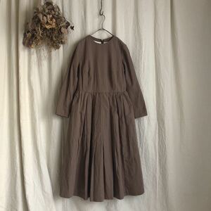 YAECA WRITE ヤエカライト TUCK DRESS タックドレス ワンピース BROWN 定価49.500円