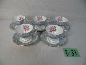 3-31♀ROYAL ALBERT/ロイヤルアルバート Enchantment/Bone China カップ＆ソーサー5客まとめ売り 洋食器/イングランド製♀