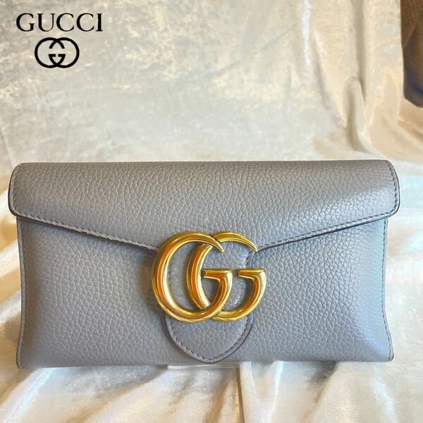 ※美品※ GUCCI グッチ GGマーモント コンチネンタルウォレット 長財布