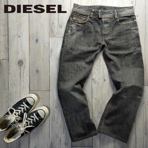 ☆DIESEL　ディーゼル☆FARCO　USED加工　ブラック　刺繍　ストレート　デニム　W28　S350