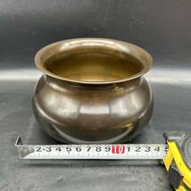 茶道具 茶器 エフゴ形 建水 重さ約500g 煎茶道具 銅製　 アンティーク　口径130mm×直径150mm×高さ95mm R2_画像8