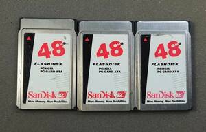 KN4702 [ утиль ] SanDisk Flash Disk 48MB PCMCIA PC CARD ATA 3 шт. комплект 