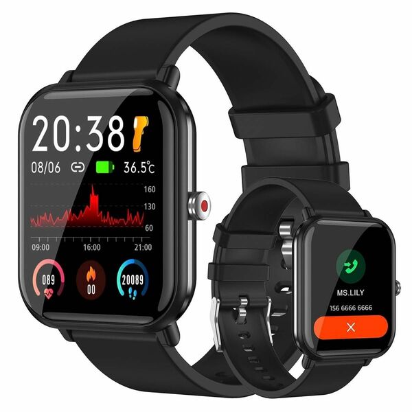 スマートウォッチ smart watch 文字盤自由設定 多種類運動モード 大画面 IP68防水 iPhone Android対応