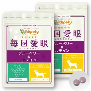 ウィズペティ 毎日愛眼 ブルーベリー ルテイン 犬用 犬の目の健康維持 サプリメント 2袋